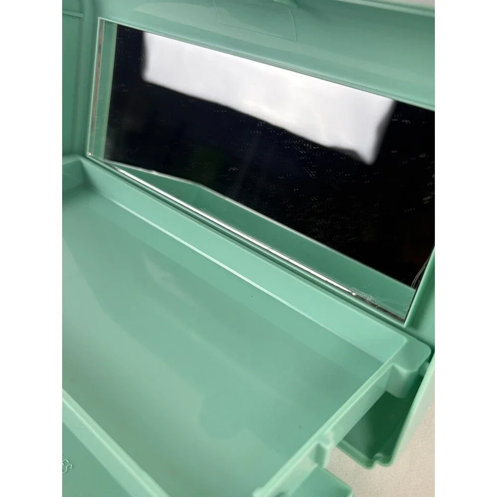 Caboodles 5606 Mint Green Makeup Case Mirror Tray Organizer Y2K 90s Vintage